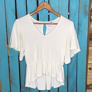 Alya white high/low blouse